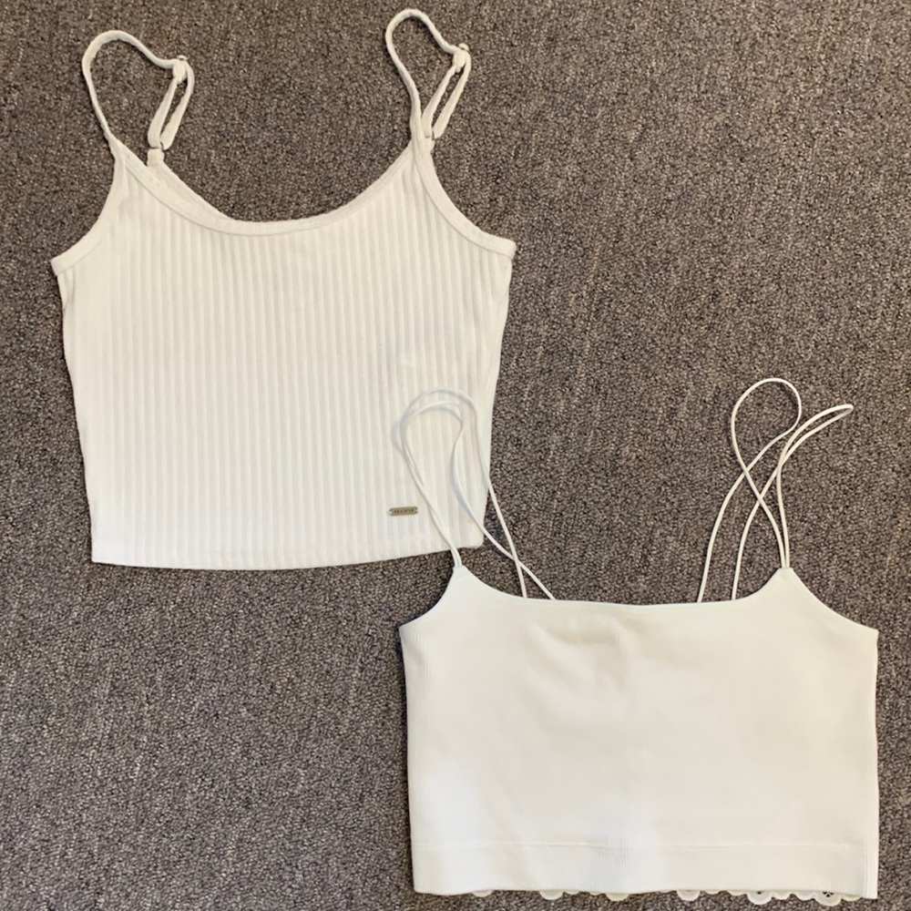 2 FOR 1 !!! White Crop Tank Tops